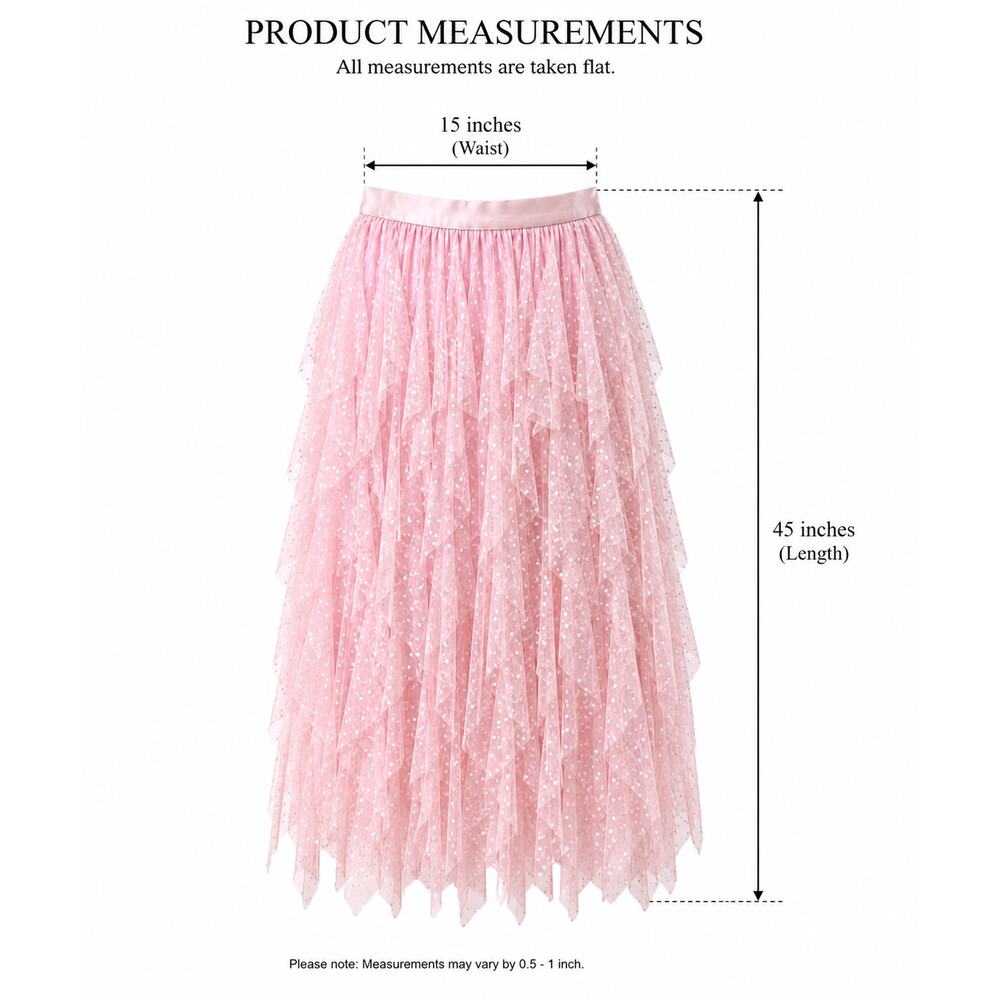 Fairy Coquette Tiered Tulle Maxi Skirt Ruffle Layers Dusty Rose Romantic XL - Picture 4 of 5